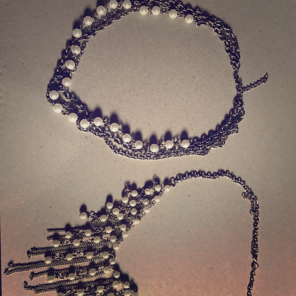 Silver Pearl Necklaces 2 costume jewelry